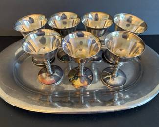 Valero Silverplate Wine Goblets