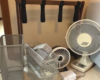 Suitcase Stand And Small Fans