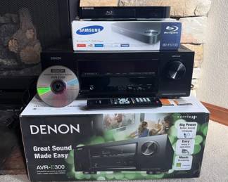 Denon AVRE300 51 AV Receiver Samsung WiFi Bluray Player Bundle  Tested W Boxes