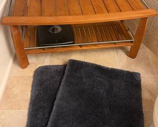 Modern Teak Shower Bench 42x1875x17 w Storage Shelf Spa Bathroom Bench Seating  More