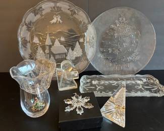 Waterford Prism Christmas Tree Glass Christmas Platters  More