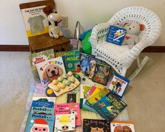 Childs Wicker Rocker  Wood Chair Books  More