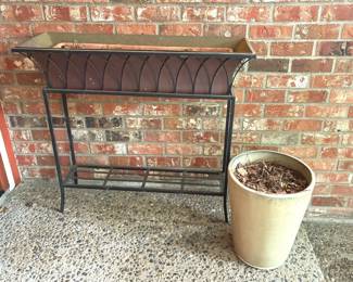 Copper Planter And Ceramic Pot