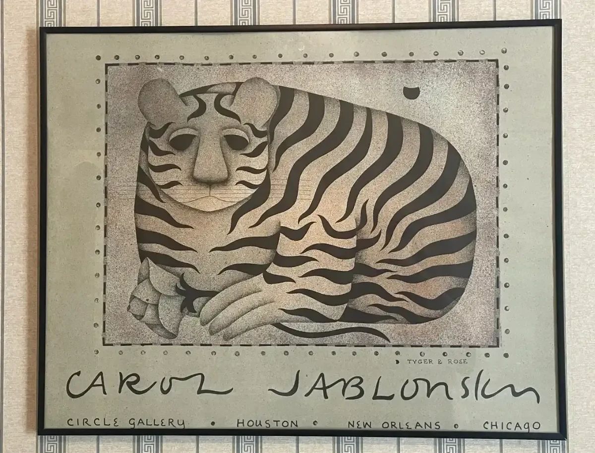 Carol Jablonsky Tyger Rose 1981 Circle Gallery Print, Framed