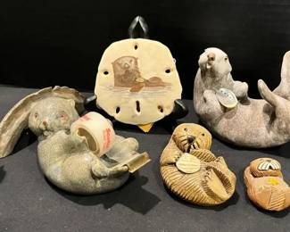 Handcrafted Otters by Takahashi, Artesania Rinconada, and Others