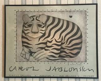 Carol Jablonsky Tyger Rose 1981 Circle Gallery Print, Framed