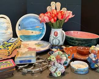 Entertaining Pieces And Fitz Floyd Sugar and Creamer
