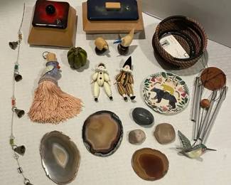 Arnoni Handcrafted Jesters, Perry Holbrook Art Boxes, Rock Slates, Other Knick Knacks