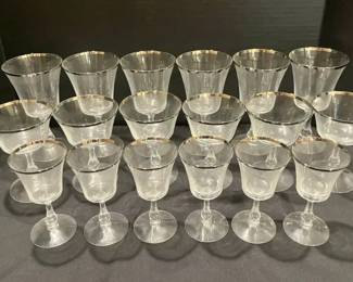 Fostoria Silver Rim Glasses