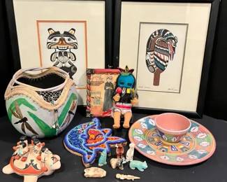 Native American Folk Art signed Artisan works