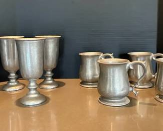 Wilton, Pewter Mugs And Goblets