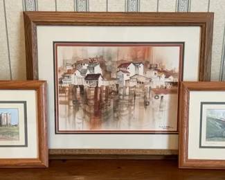Three Framed, Matted, Signed Scenic Art Prints
