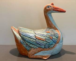 Chinese Ceramic Goose Tureen