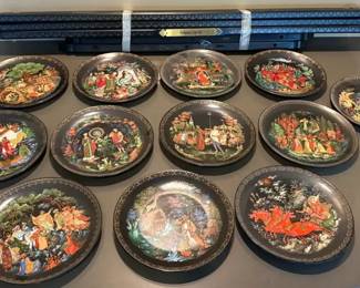 Russian Legends Decorative Plates with Wall Shelf