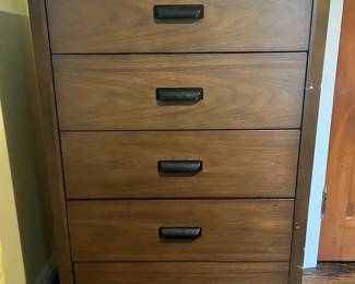Wooden Chest of Drawers with Metal Accents