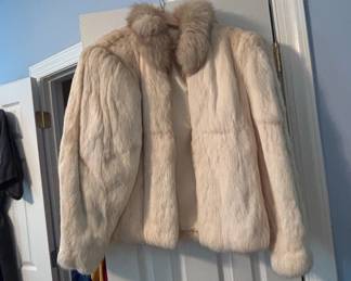 Vintage Cream Rabbit Fur Jacket