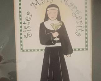 Sister Mary Margarita Matted Print by Nora Fleming