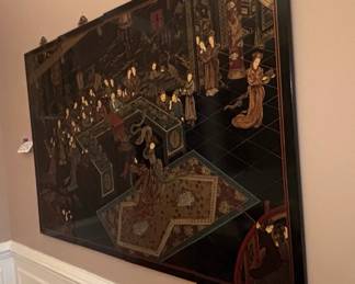 Korean Lacquer Banquet Feast Wall Panels