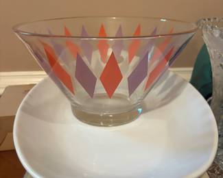 Anchor Hocking Harlequin Chip and Dip Bowl