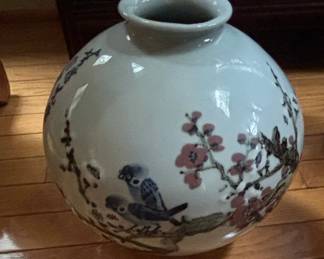 Chinese Porcelain Vase with Plum Blossoms and Birds