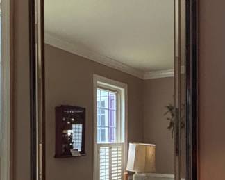 MidCentury Modern Faux Tortoiseshell and Gilt Mirror