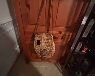 Vintage Wicker Fly Fishing Creel Basket