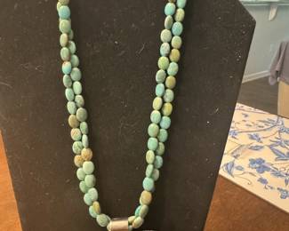 Running Bear Turquoise Pendent and beads