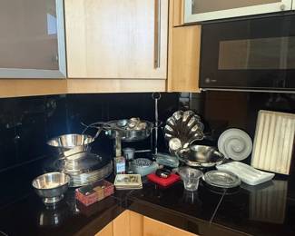 Lot #56 - Large Collection of Silverplate & Stainless Servingware