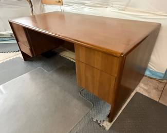 Lot #139 - Mid-Century Style Wood Executive Desk with Drawers