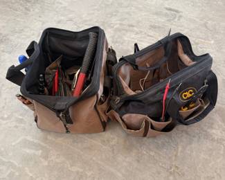 Lot #35 - Two Tool Bags with Assorted Hammers, Pliers & Hand Tools