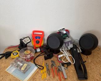 Lot #34 - Assorted Hand Tools, Electrical Supplies & Work Lights | Stanley, Channellock & More