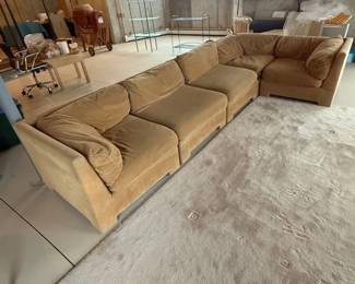 Lot #124 - 4-Piece Beige Modular Sectional Sofa - Approx. 11 Feet