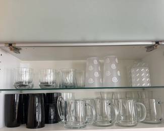 Lot #73 - Mixed Tumblers, Glass Mugs & Patterned Drinkware