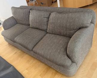 Lot #81 - Gray Textured Upholstered Sofa with Loose Cushions