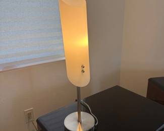 Lot #92 - Modern Frosted Glass Column Table Lamp