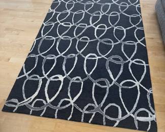 Lot #83 - West Elm Scribble Loop Black & Ivory Area Rug