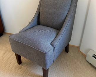 Lot #119 - Gray Herringbone High-Back Accent Chair
