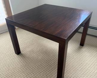 Lot #98 - Dark Wood Square End Table with Tapered Legs