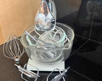 Lot #65 - Sunbeam Mixmaster Stand Mixer with 2 Glass Bowls & Attachments