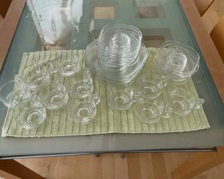 Lot #60 - Clear Glass Coffee & Dessert Service for 7+ with Extra Cups