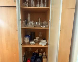 Lot #61 - Large Assortment of Glass Vases, Pitchers & Decorative Tableware