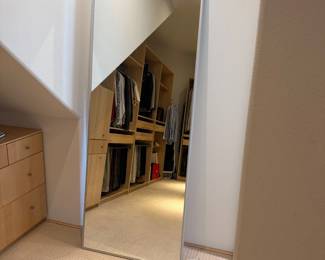 Lot #102 - Large Rectangular Silver-Tone Wall or Floor Mirror