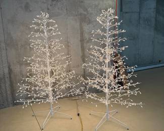Lot #137 - Pair of 6-Foot Lighted White Branch Trees