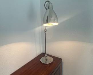 Lot #76 - Adjustable Chrome-Tone Swing Arm Desk Lamp