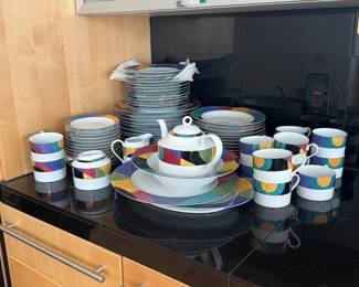 Lot #69 - Mikasa Currents Porcelain Dinnerware Service for 13