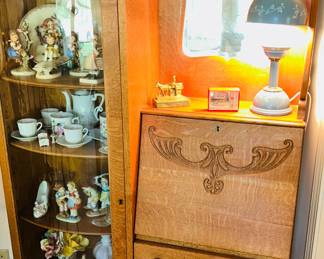 Victorian Oak side by side secretary desk