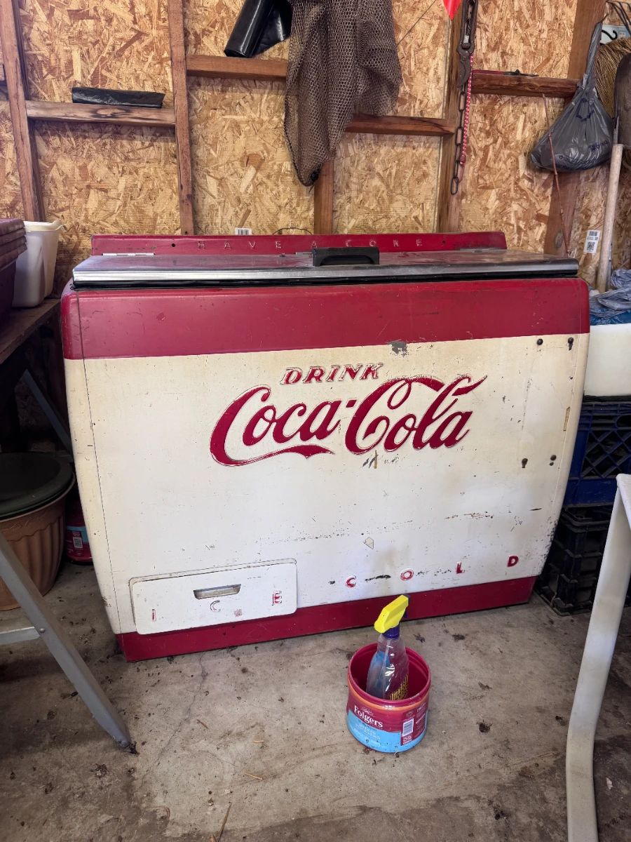 1950s Westinghouse Coca-Cola Chest Cooler. A true piece of Americana! This iconic mid-century cooler is a must-see for collectors, restorers, and anyone who loves vintage style.