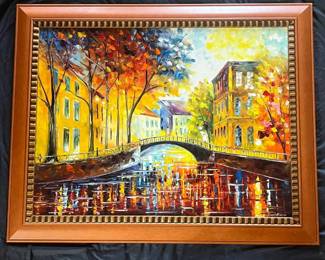 3 Leonid Afremov Signed Original Oil Painting on Canvas