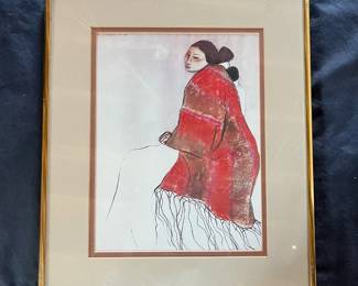 86 R.C. Gorman Santa Fe Woman 1978 Framed Art Print