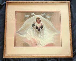 53 Frank Howell SignedinImage Native American Portrait Framed Art Print